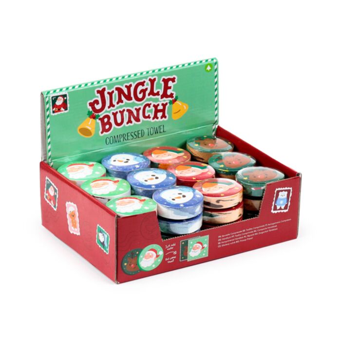 Toalha de viagem comprimida Jingle Bunch Natal
