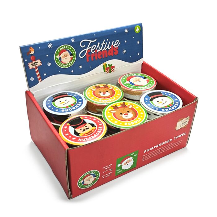 Toalha de viagem comprimida Amigos do Natal