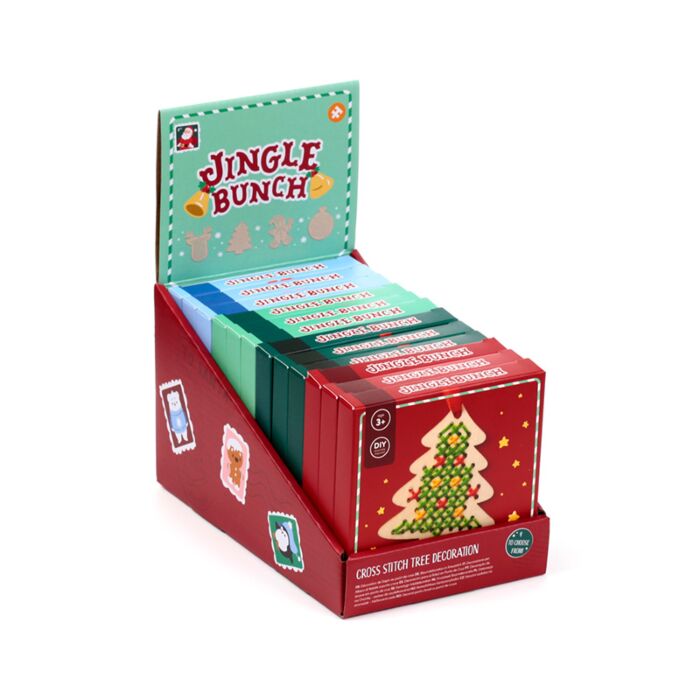 Decoração Ponto de cruz Jingle Bunch Natal DIY 