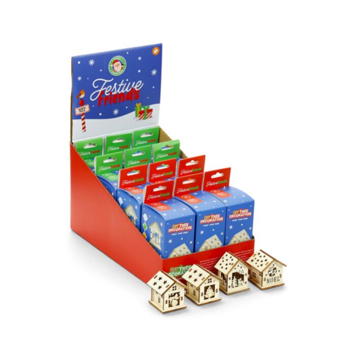 Decoração de Natal para árvore pinte suas próprias casinhas de Natal - Festive Friends 