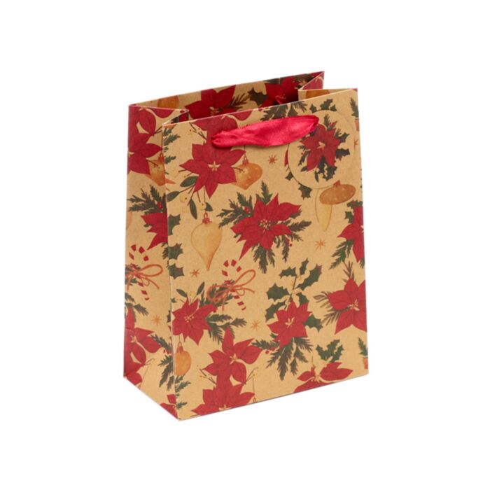Saco médio para presentes Natal Botánico