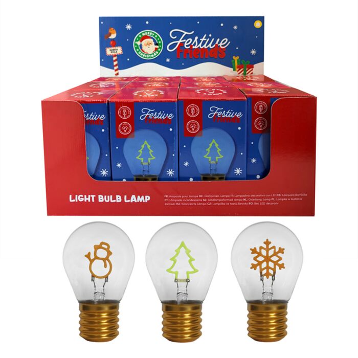 Lâmpada LED em forma de bola de Natal - Amigos do Natal