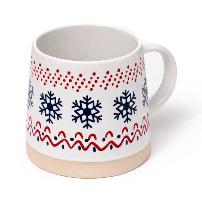 Caneca de grés com floco de neve