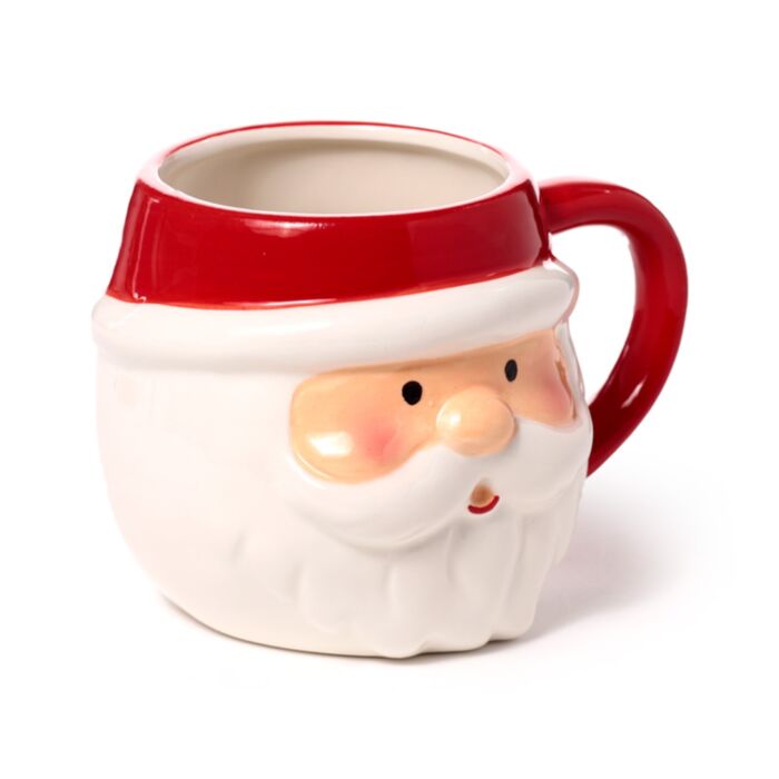 Caneca de cerâmica com cabeça de Pai Natal