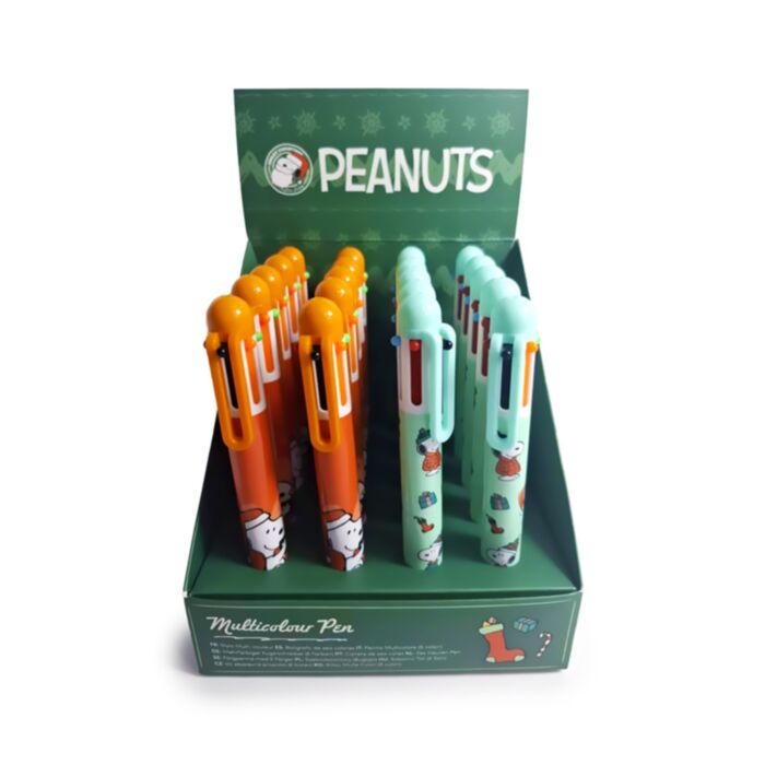 Christmas Peanuts Snoopy & Woodstock Caneta Multicolor (6 Cores)