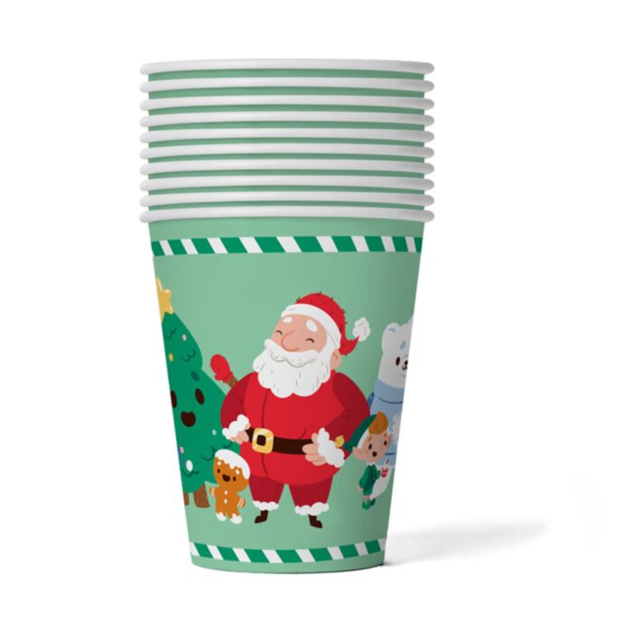 Conjunto de 10 copos de papel Jingle Bunch Natal