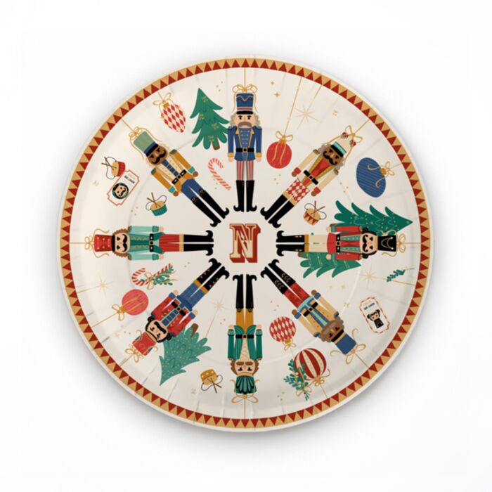 Conjunto de 10 pratos de papel Quebra-Nozes de Natal