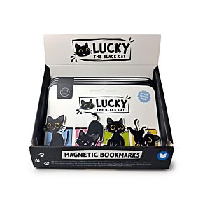 Set de marcadores magnéticos para livros Lucky o Gato preto da sorte Set de marcadores magnéticos para livros Lucky o Gato preto da sorte