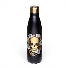 Garrafa Para Bebidas Quentes e Frias Caveira e Rosas