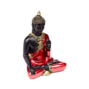 Meditação Buda tailandês vermelho, preto e dourado