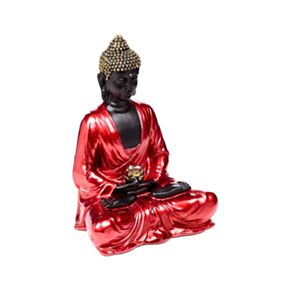 Contemplação Buda tailandês vermelho, preto e dourado