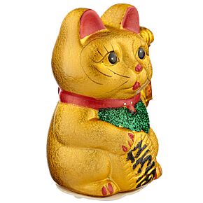 Gato Chinês da Sorte Maneki Neko Olhos abertos 17cm Gato Chinês da Sorte Maneki Neko Olhos abertos 17cm