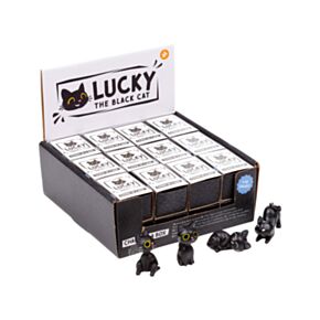Mini figura em caixa Lucky o Gato Preto da Sorte 