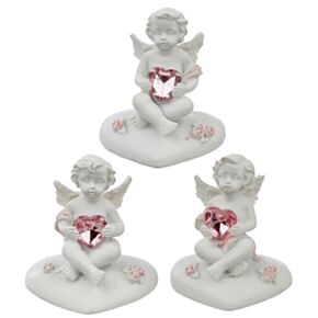 Pedaço de Céu Coração de Rosa Figura de Querubim