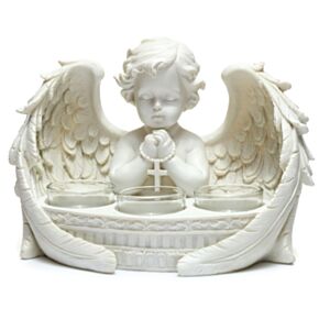 Suporte para velas Querubim branco