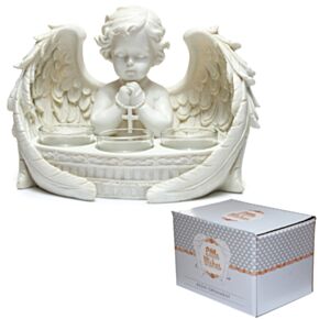 Suporte para velas Querubim branco