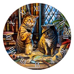 Relogio de parede Lisa Parker - Gato Purrlock Holmes
