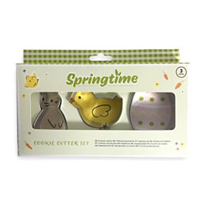 Springtime Conjunto de 3 cortadores de bolachas: Coelhinho, Pintinho e Ovo