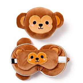 Almofada de viagem e máscara para dormir Relaxeazzz - Macaco Almofada de viagem e máscara para dormir Relaxeazzz - Macaco