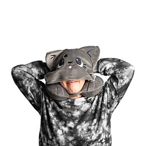 Almofada de viagem memory foam com capuz Hoodeazzz Beans & Co Pepper o Gato