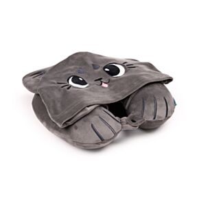 Almofada de viagem memory foam com capuz Hoodeazzz Beans & Co Pepper o Gato