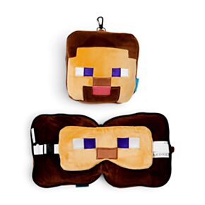 Almofada de Viagem e Máscara de Dormir Relaxeazzz Minecraft Steve 