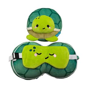 Almofada de Viagem e máscara para dormir Relaxeazzz Adoramals tartaruga