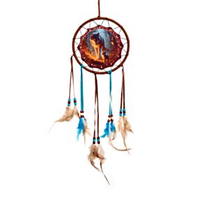 Caça-sonhos Sonho de fada Lobo e filhote 16cm