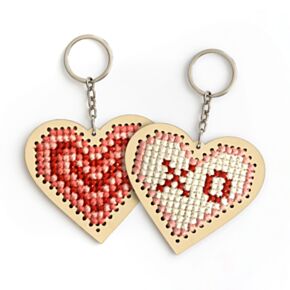 Decoração Ponto de cruz Amore Heart Coração
