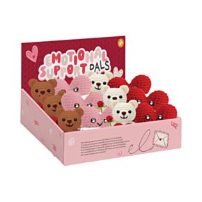 Amigo Confortinho em Crochê  Amore Heart Coração Mistura de Ursos e Corações