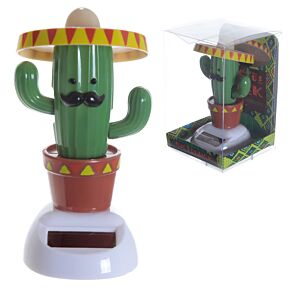 Boneco solar Cactus com chapéu mexicano