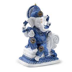 Ganesh branco e azul Meditação Ganesh branco e azul Meditação