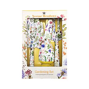 Prados de Néctar Conjunto de 3 peças com espátula, garfo e luvas para jardinagem Prados de Néctar Conjunto de 3 peças com espátula, garfo e luvas para jardinagem