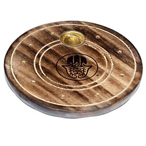 Queimador de incenso e cones redondo em Madeira de Mango - Hamsa Queimador de incenso e cones redondo em Madeira de Mango - Hamsa