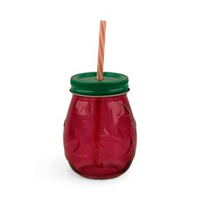 Frasco Morango com palhinha e tampa Foodiemals