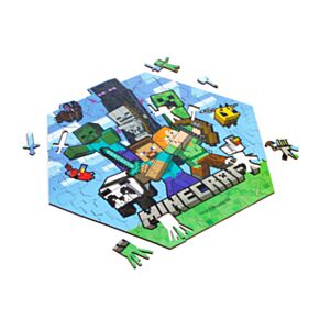 Puzzle com 130 peças forma Minecraft Creeper 