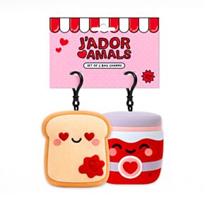 Conjunto de 2 mini porta-chaves Squidglys J'Adoramals Tosta e compota