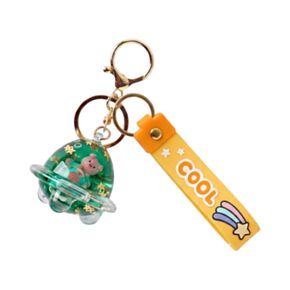 Porta-chaves com líquido para mala PVC QuirKeys Porco Espacial
