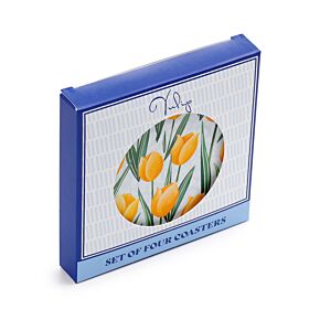 Tulipas set de 4 bases para copos Tulipas set de 4 bases para copos