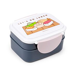 Lancheira Bento com fecho clip e talheres - Pusheen the Cat Sushi Club