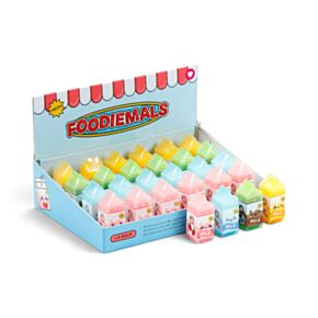 Bálsamo labial Foodiemals em forma de pacote de leite