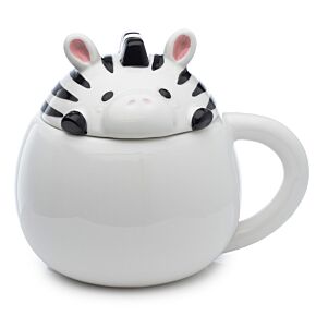 Caneca de cerâmica com tampas de animais - Adoramals Zebra Caneca de cerâmica com tampas de animais - Adoramals Zebra