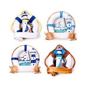 Íman souvenir beira-mar Anéis com barcos e faróis