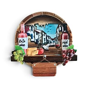 Íman de praia para lembrança Vinho e Queijo