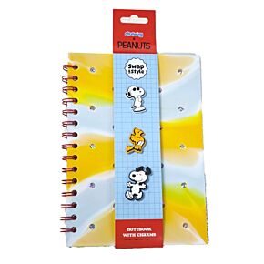 Caderno A5 de silicone com adornos Peanuts Snoopy & Woodstock Caderno A5 de silicone com adornos Peanuts Snoopy & Woodstock