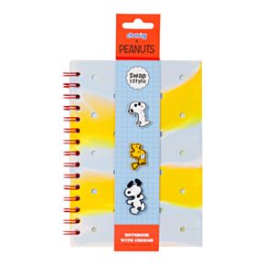 Caderno A5 de silicone com adornos Peanuts Snoopy & Woodstock 