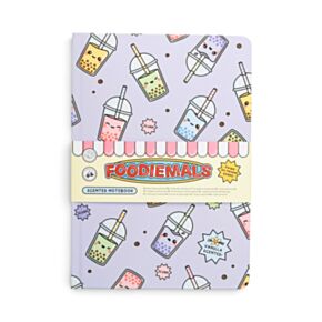 Caderno perfumado A5 em papel reciclado Foodiemals chá de bolhas