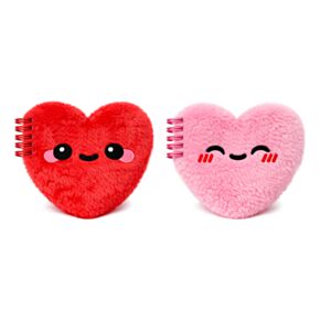 Mini Bloco de Notas em Pelúcia J'Adoramals Heart Coração Rosa e Vermelho