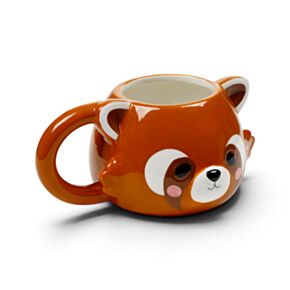 Caneca de Asa Moldada Adoramals - Cabeça de Panda Vermelho