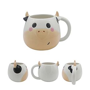 Caneca de Cerâmica vaca branca e preta Caneca de Cerâmica vaca branca e preta